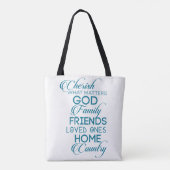Tote Bag Chercher ce qui compte Turquoise (Dos)