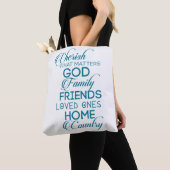 Tote Bag Chercher ce qui compte Turquoise (De près)