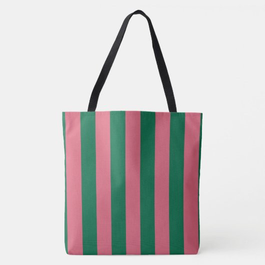 Tote Bag Chérie Picket Rose Vert Bande (Devant)