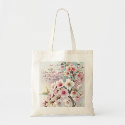 Tote Bag Cherry Blossom & Citation (Devant)