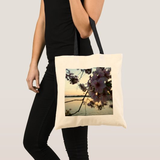 Tote Bag Cherry Blossom Sunset à Washington DC (Devant (produit))