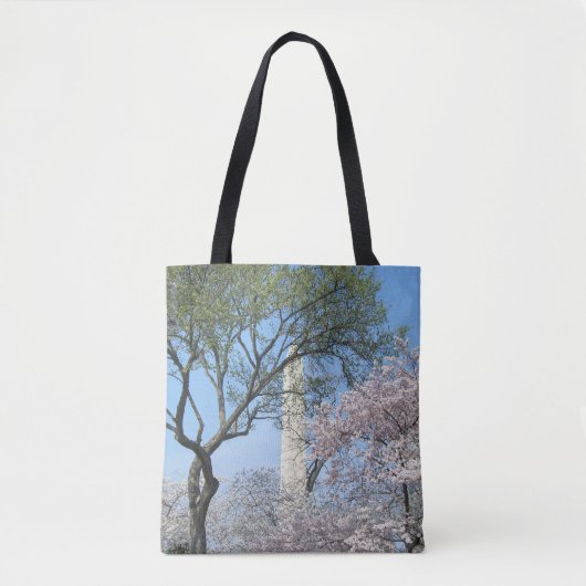 Tote Bag Cherry Blossoms et le monument de Washington à DC (Devant)