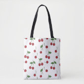 Tote Bag Cherry Fruit Repeat Pattern Design (Devant)