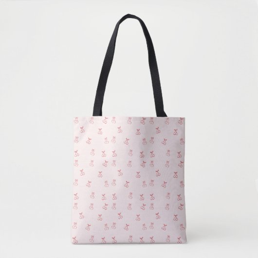 Tote Bag Cherry Outline Minimalism (Devant)