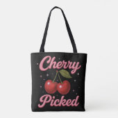 Tote Bag Cherry Picked Pink Sparkle Retro Glam (Dos)