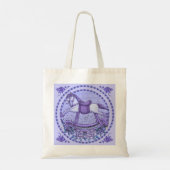 Tote Bag Cheval à bascule Roses Violettes (Dos)
