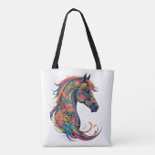 Tote Bag Cheval abstrait coloré (Dos)