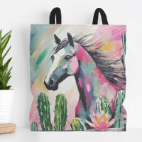 Cheval Abstrait moderne et succulents