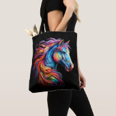Tote Bag Cheval arc-en-ciel (De près)