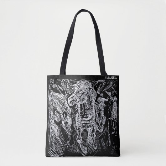 Tote Bag Cheval au Galop – Edvard Munch Personnalisé (Devant)