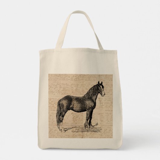 Tote Bag Cheval avec papier de script (Dos)