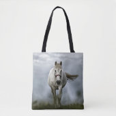 Tote Bag Cheval blanc courant vers vous (Devant)