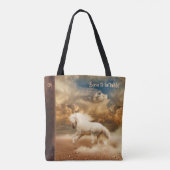 Tote Bag Cheval blanc sauvage coule dans le désert - Person (Dos)