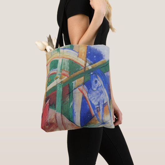 Tote Bag Cheval bleu avec arc-en-ciel par Franz Marc (De près)