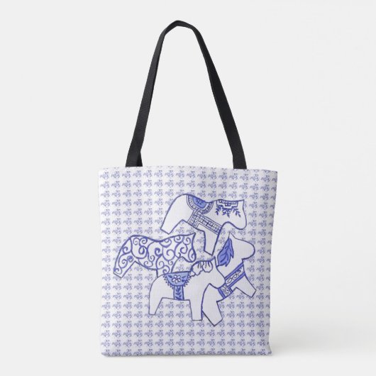Tote Bag Cheval bleu et blanc (Dos)