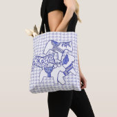 Tote Bag Cheval bleu et blanc (De près)