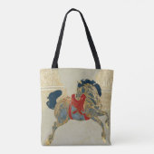 Tote Bag Cheval bleu royal orné (Dos)