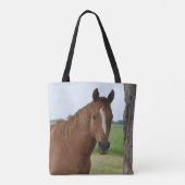 Tote Bag Cheval Brun près d'un Arbre (Dos)