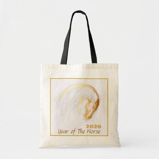 Tote Bag Cheval chinois personnalisé Année Zodiac Anniversa (Devant)