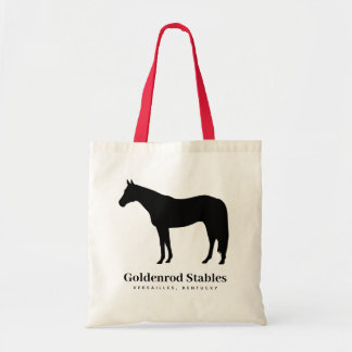 Tote Bag Cheval couleur personnalisé, Nom de ferme personna