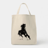 Tote Bag Cheval d'art pop noir et blanc (Dos)
