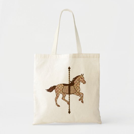 Tote Bag Cheval de carrousel - Chocolat Brown et Tan (Devant)