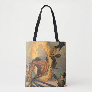 Tote Bag Cheval De Cirque Qui Traverse Un Flaming Hoop