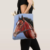 Tote Bag Cheval de course de Baie Thoroughbred (De près)