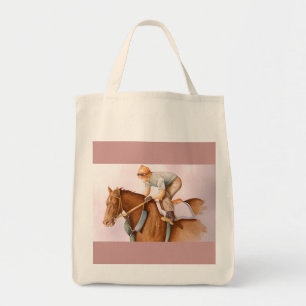 Tote Bag Cheval de course et Jockey