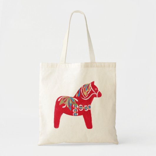 Tote Bag Cheval de Dala Rouge (Devant)