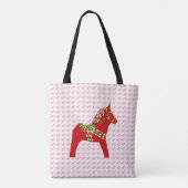 Tote Bag Cheval de Dala rouge et vert (Dos)