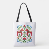 Tote Bag Cheval de Dala suédois Rouge (Dos)