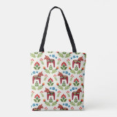 Tote Bag Cheval de Dala suédois Rouge (Dos)