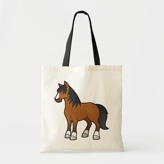 Tote Bag Cheval de Dessin Animé (Devant)
