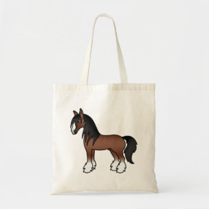 Tote Bag Cheval de dessin animé Shire Clydesdale Vanner Tsi
