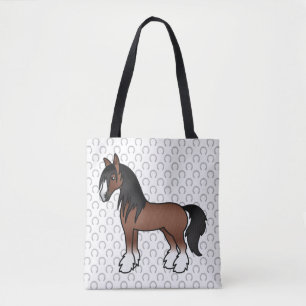 Tote Bag Cheval de dessin animé Shire Clydesdale Vanner Tsi