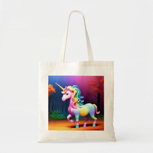 Tote Bag Cheval de licorne blanche-37474 (Devant)