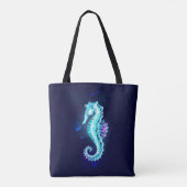 Tote Bag Cheval de mer de glace cristal sur Arrière - plan (Dos)