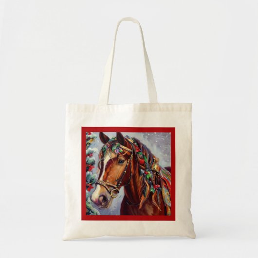 Tote Bag Cheval de Noël 2 (Devant)