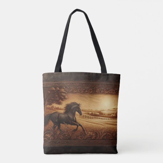 Tote Bag Cheval de Ranch en cuir (Dos)