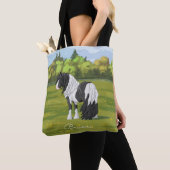 Tote Bag Cheval d'équipage du Pinto noir Piebald Gypsy Vann (De près)