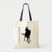 Tote Bag Cheval d'équitation et silhouette de cavalier (Devant)