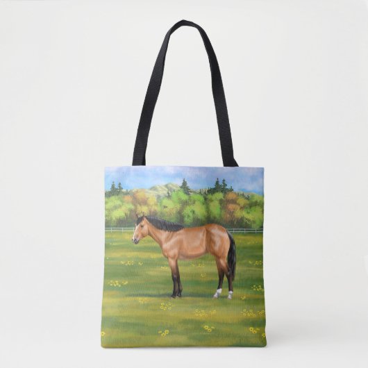 Tote Bag Cheval du Quartier des Dun Buckskin (Devant)
