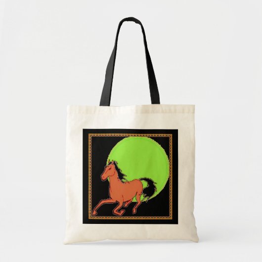 Tote Bag Cheval en noir et blanc (Devant)