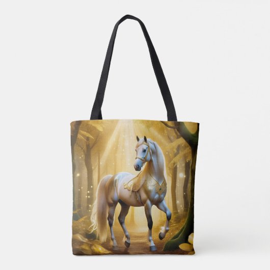 Tote Bag Cheval enchanté dans la forêt dorée (Dos)