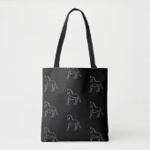 Tote Bag Cheval Équestre Contour Blanc Cavalier (Devant)