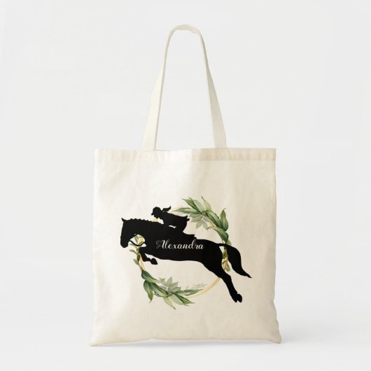 Tote Bag Cheval Equestre Personnalisé Équitation Nom Person (Devant)