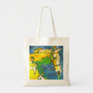 Tote Bag "Cheval et Bridle Colorée Black Outline Art" #ho