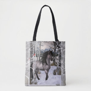 Tote Bag Cheval et cardinaux d'hiver 2024