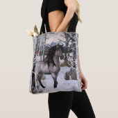 Tote Bag Cheval et cardinaux d'hiver 2024 (De près)